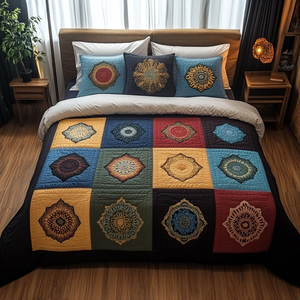 Infinite Loops Quilted Bedding Set Beautiful Bedding Merch Gift for a Peaceful Sleep