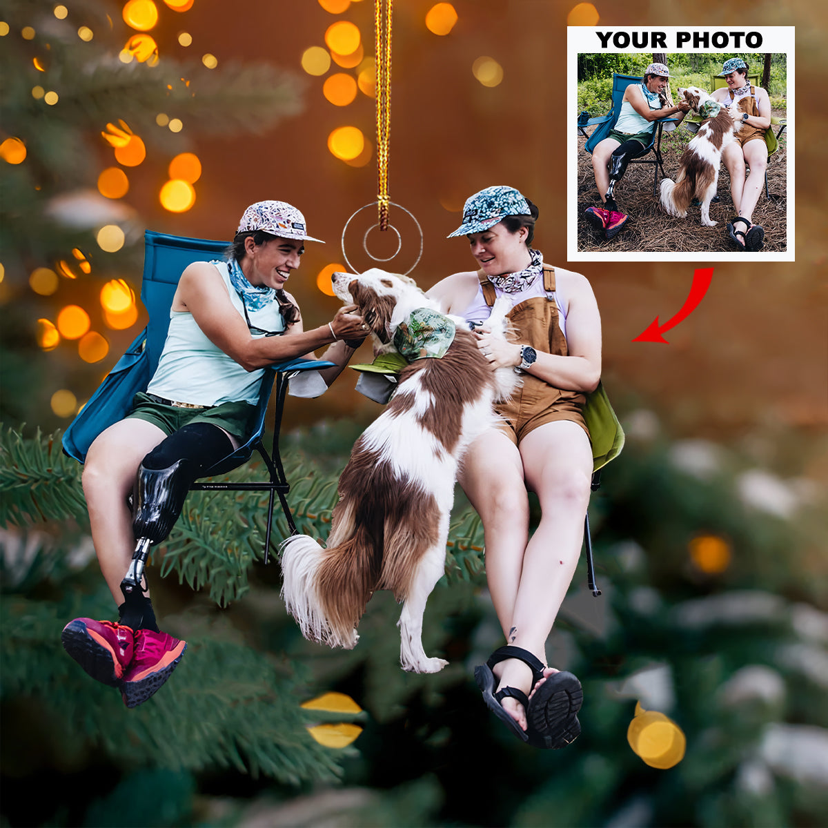 Infinite Love Personalized Photo Mica Ornament Christmas Gift For Couple Members Couple