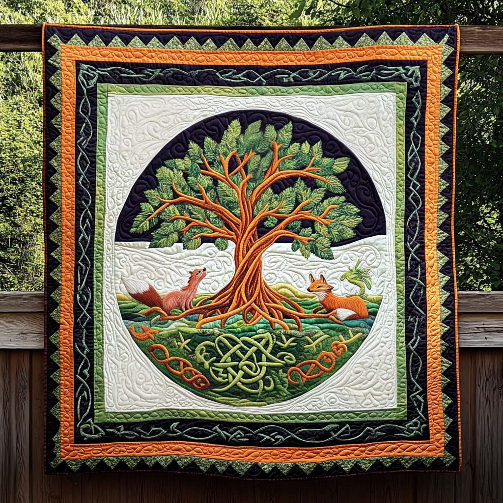 Infinite Roots Quilted Blanket Tree Of Life Throw Blanket