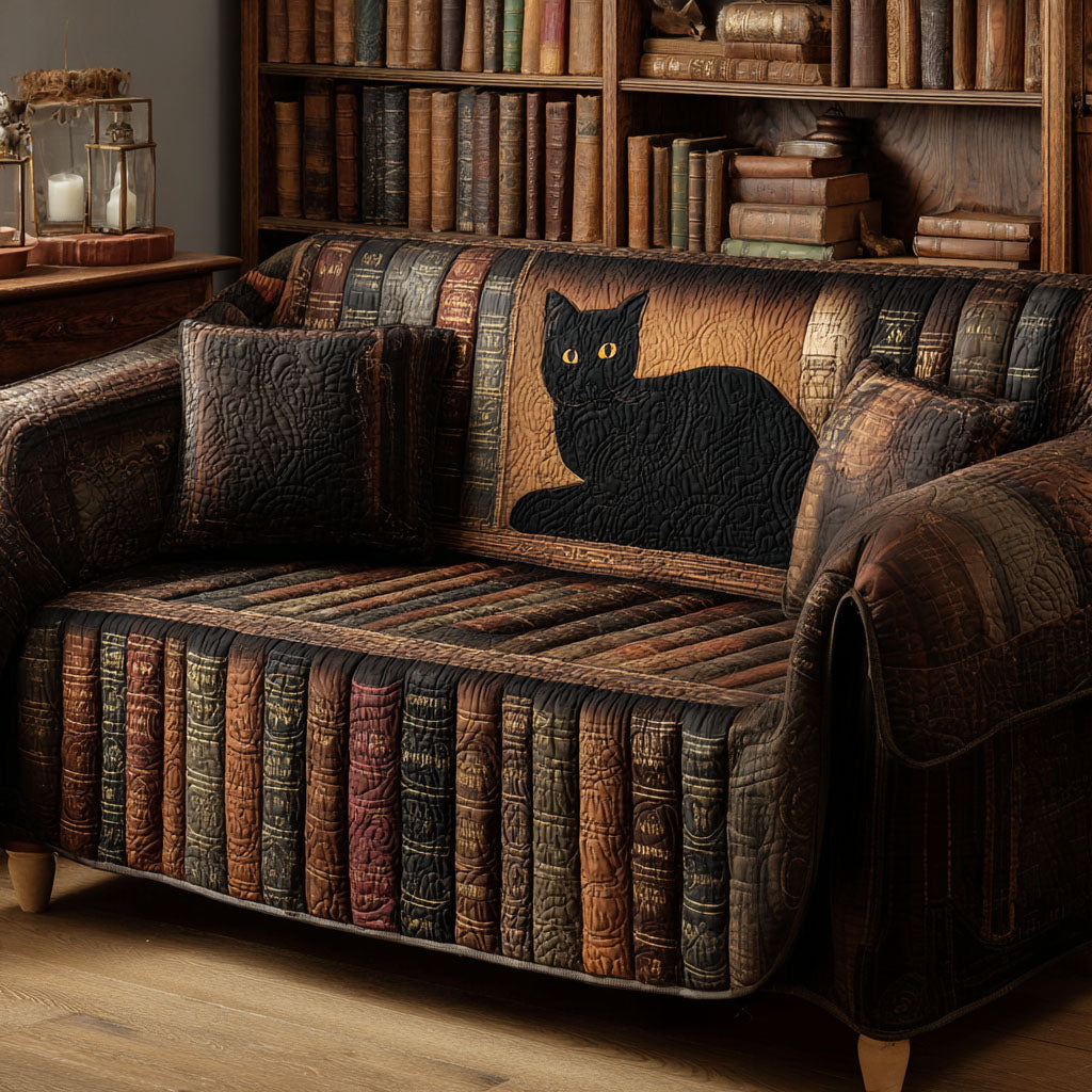 Inked Shadows Quilted Sofa Cover Sofa Chaise Cover Gifts For Readers