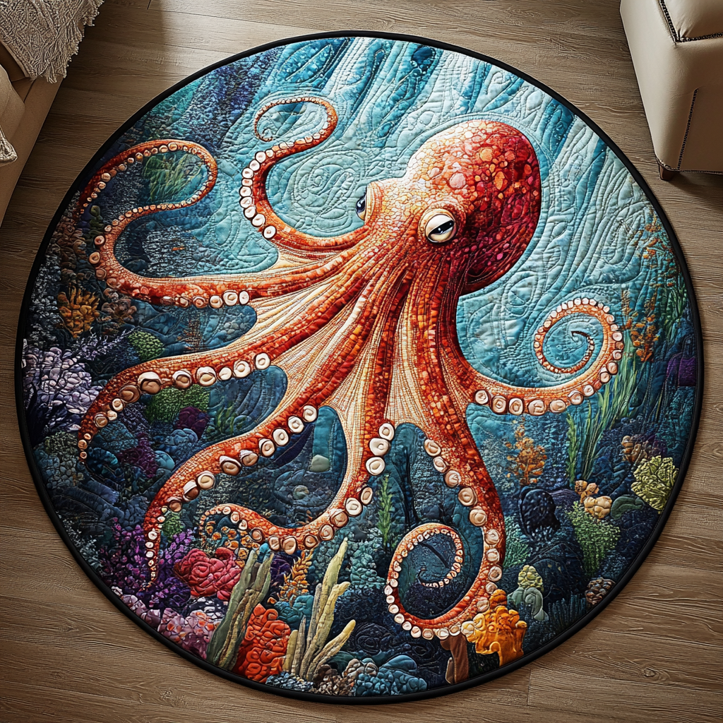 Inkstorm Legend Quilted Round Mat Entryway Rug Ideas Ocean Themed Presents