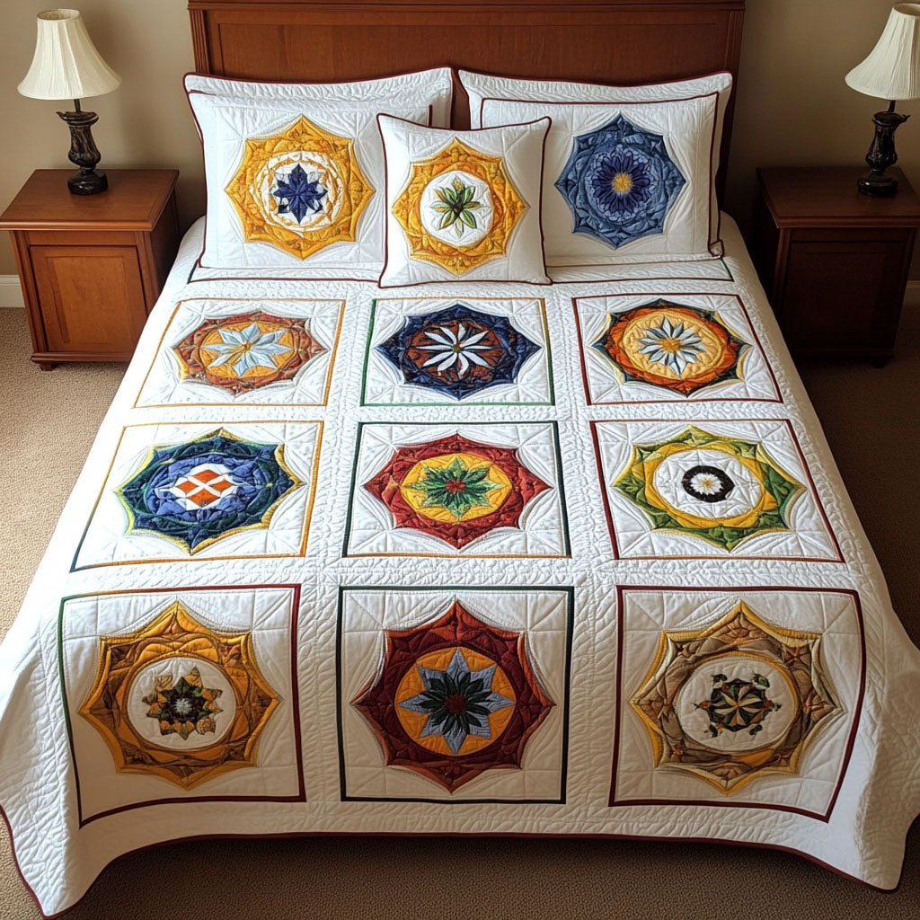 Inner Circle Quilted Bedding Set Luxury Bed Sheet Gift Set for Ultimate Comfort