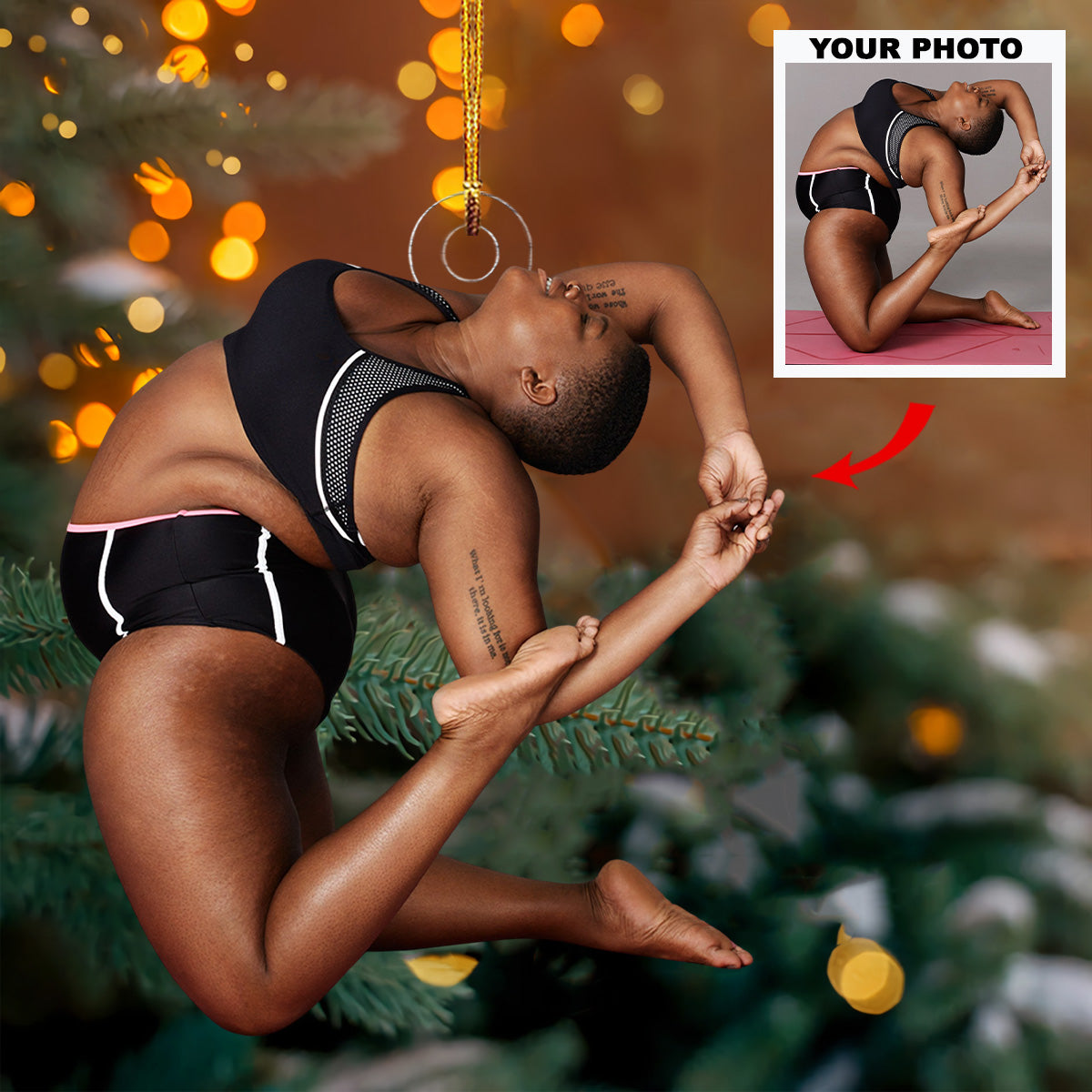 Inner Harmony Haven Personalized Photo Mica Ornament Christmas Gift For Sport Lovers