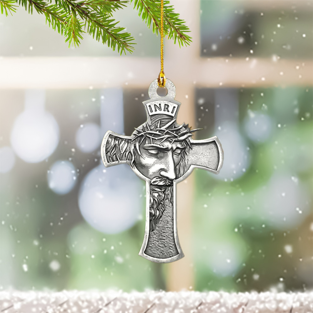 Inri Jesus Christmas Ornament Cross Ornaments For Christmas Tree 2024