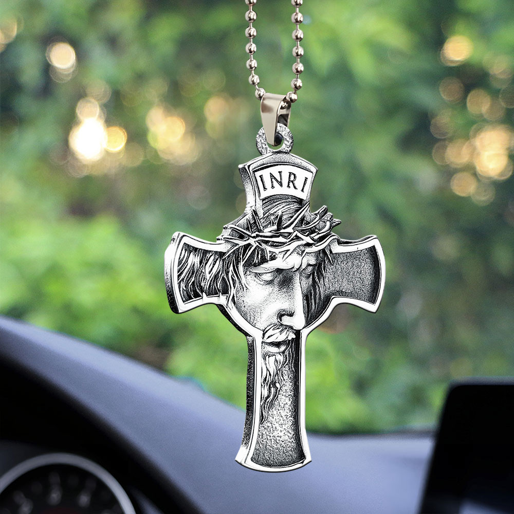 INRI Jesus Cross Car Ornament Car Decor Accessories Good Christian Gifts