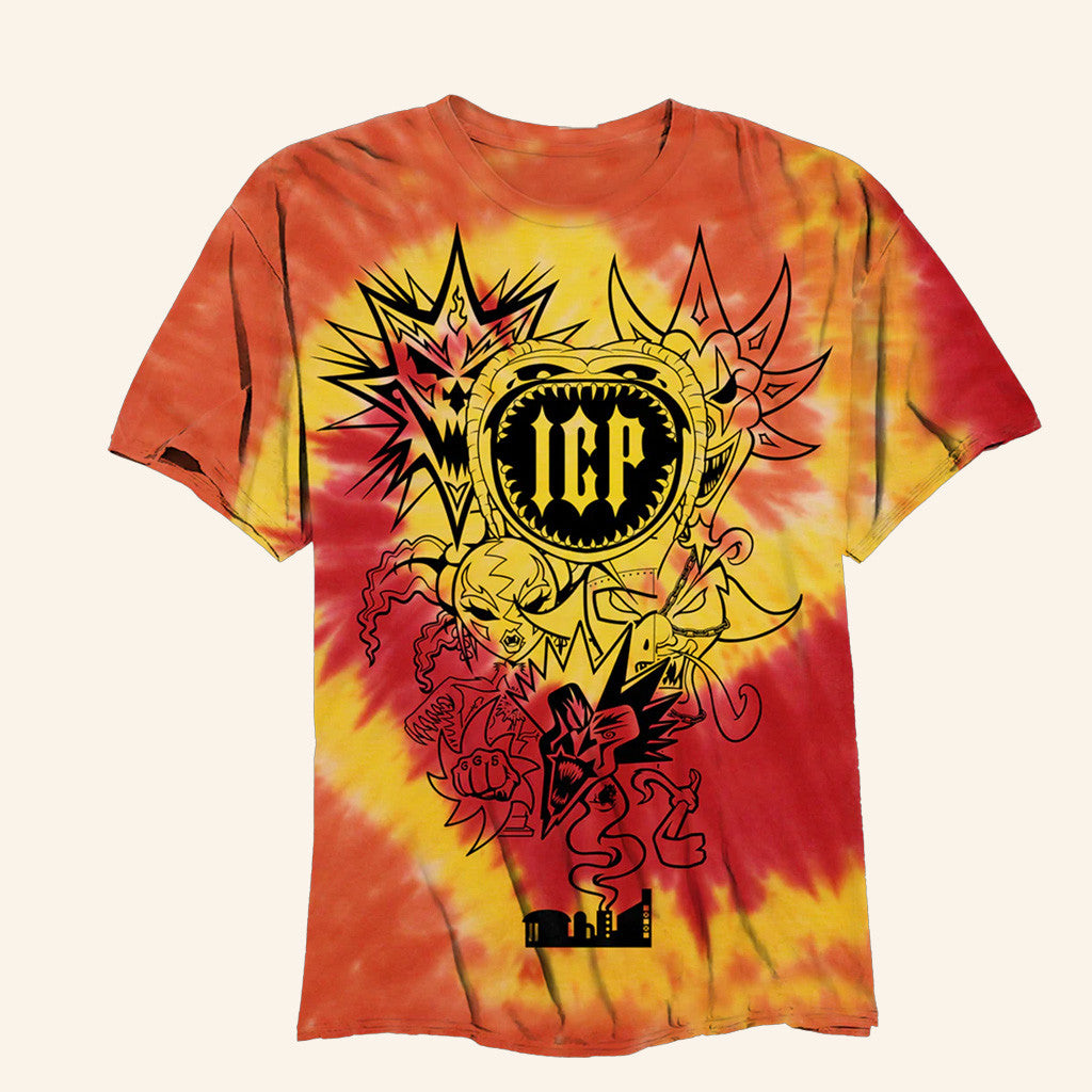 Insane Clown Posse Merch 2Nd 6 Jokers T-Shirt In Orange Twist Dye Shirt Dudes Gifts Insane Clown Posse Merch 2Nd 6 Jokers T-Shirt In Orange Twist Dye Shirt Dudes Gifts