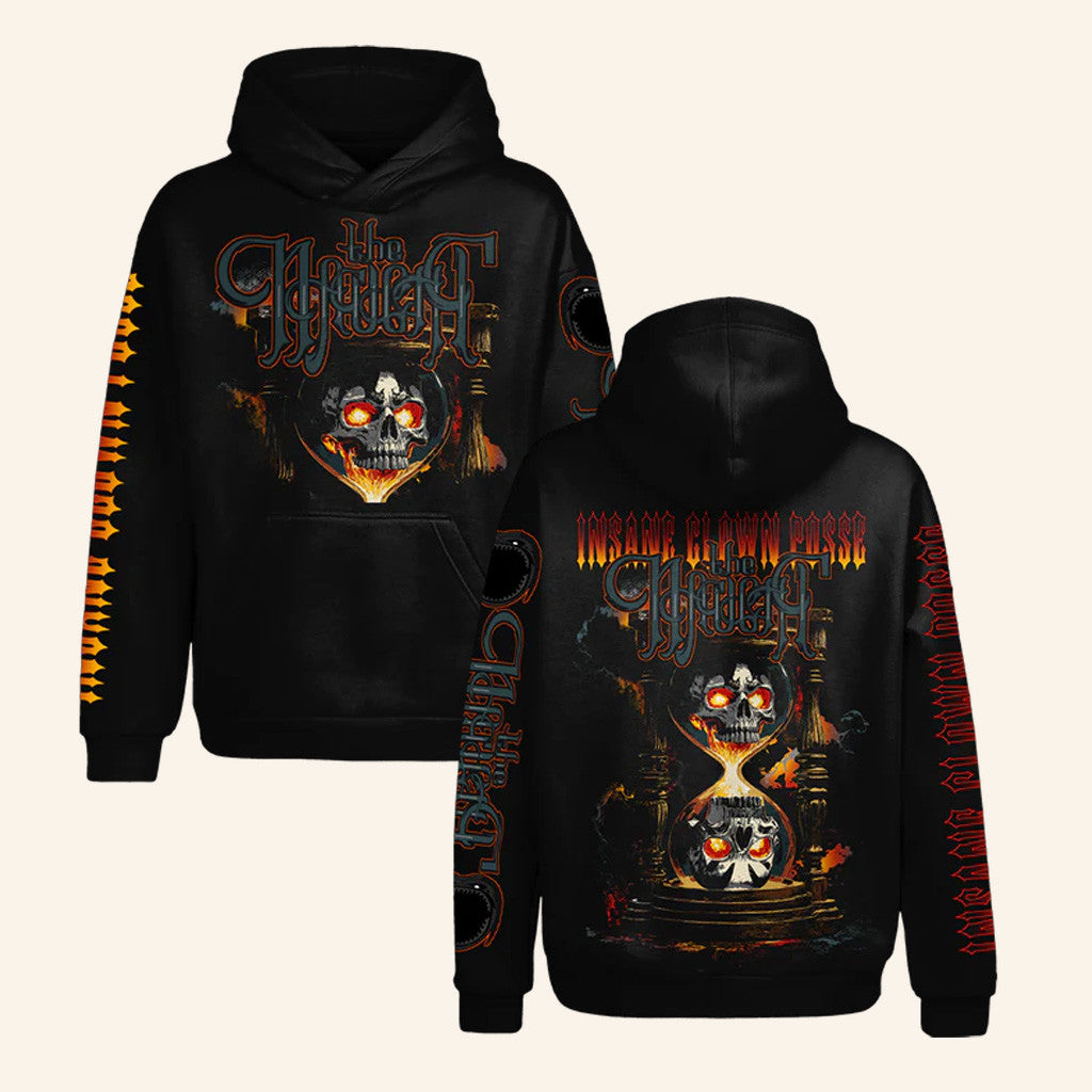 Insane Clown Posse Merch Hourglass Skull Hoodie Black Unique Gifts For Husband