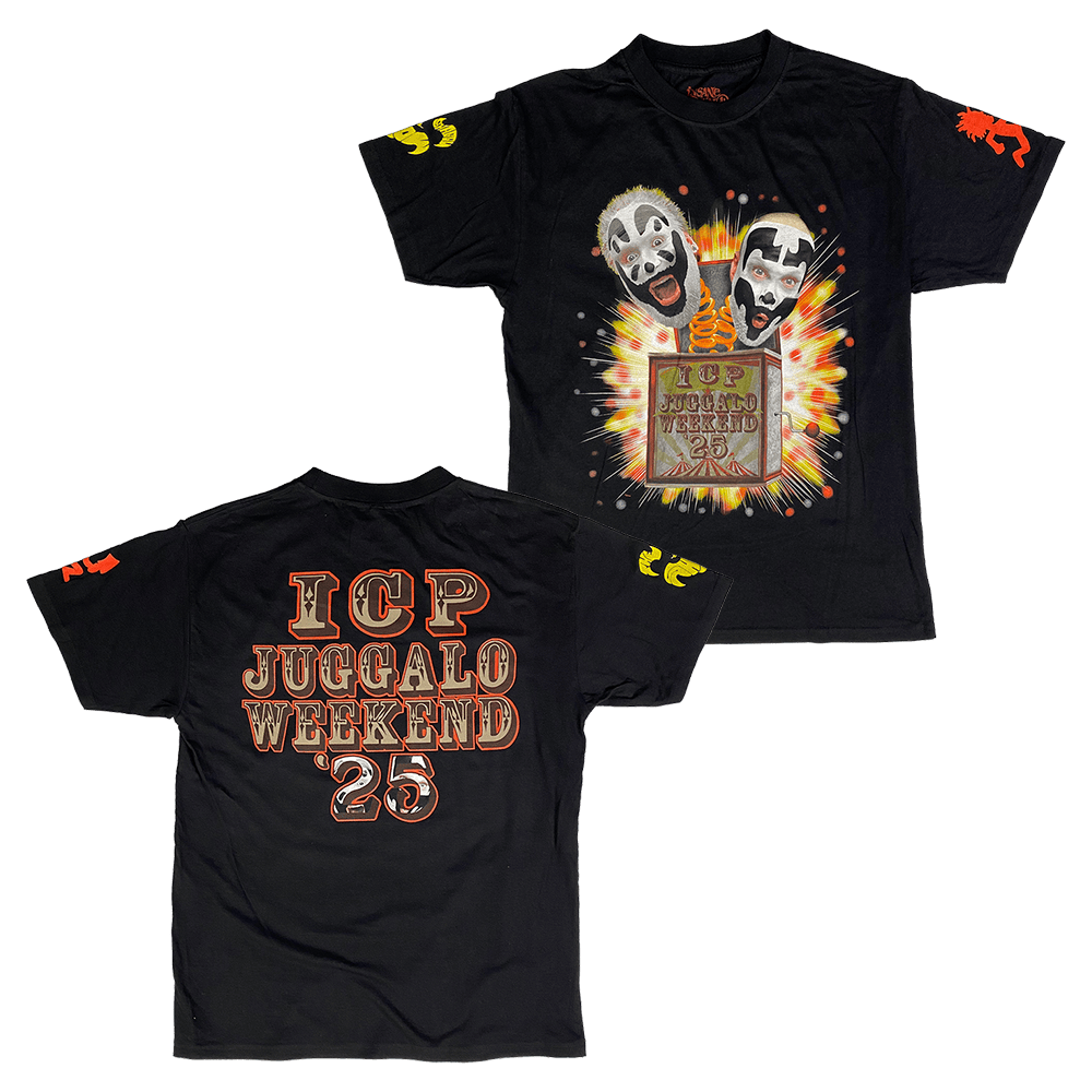 Insane Clown Posse Merch Insane Clown Posse Juggalo Weekend 2025 Jack In The Box T-Shirt