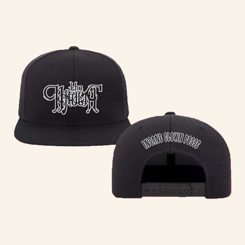 Insane Clown Posse Merch Naught Text Black Flatbill Snapback Hat Black Embroidered