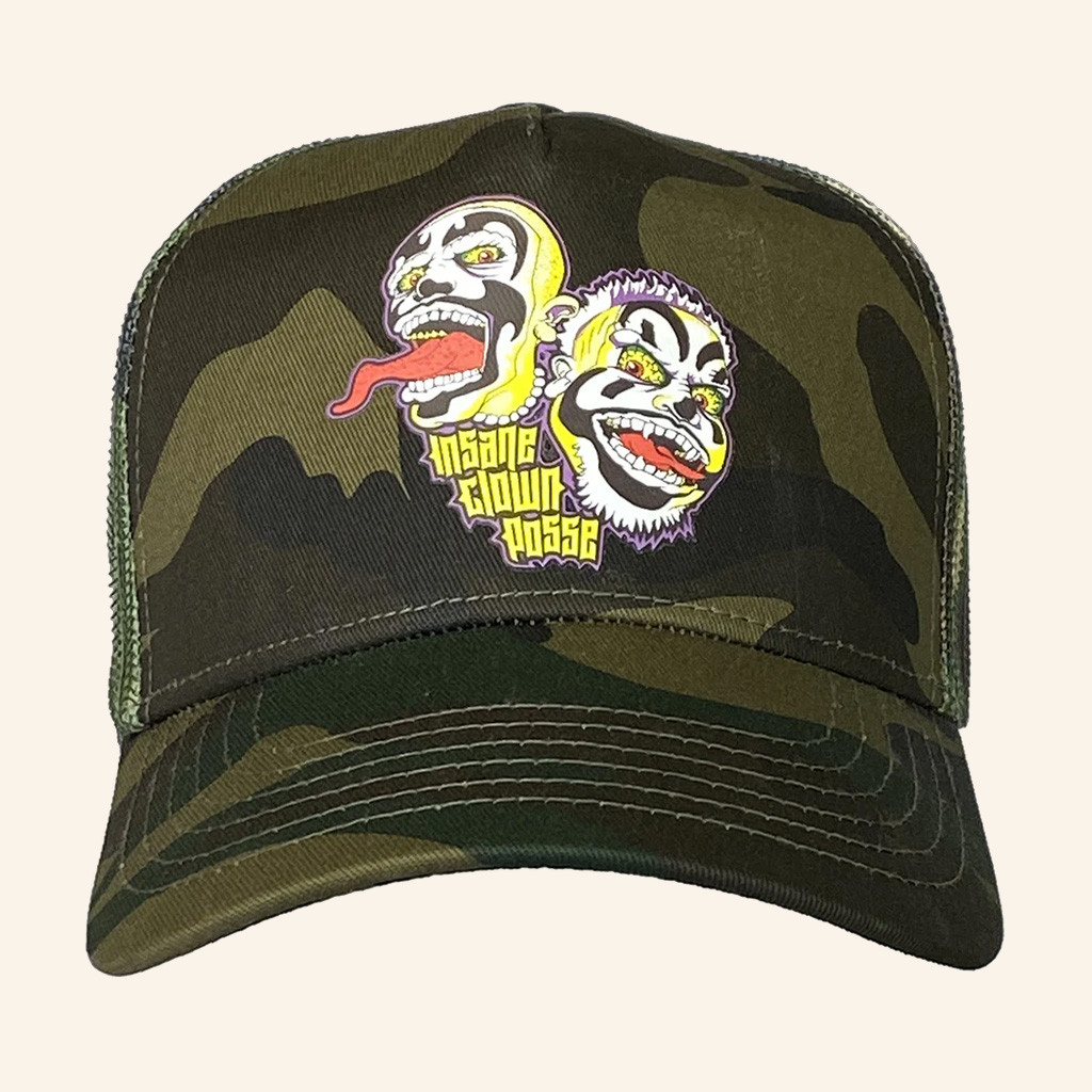 Insane Clown Posse Merch Spooky Clowns Camo Trucker Hat Gifts For Hip Hop Fans