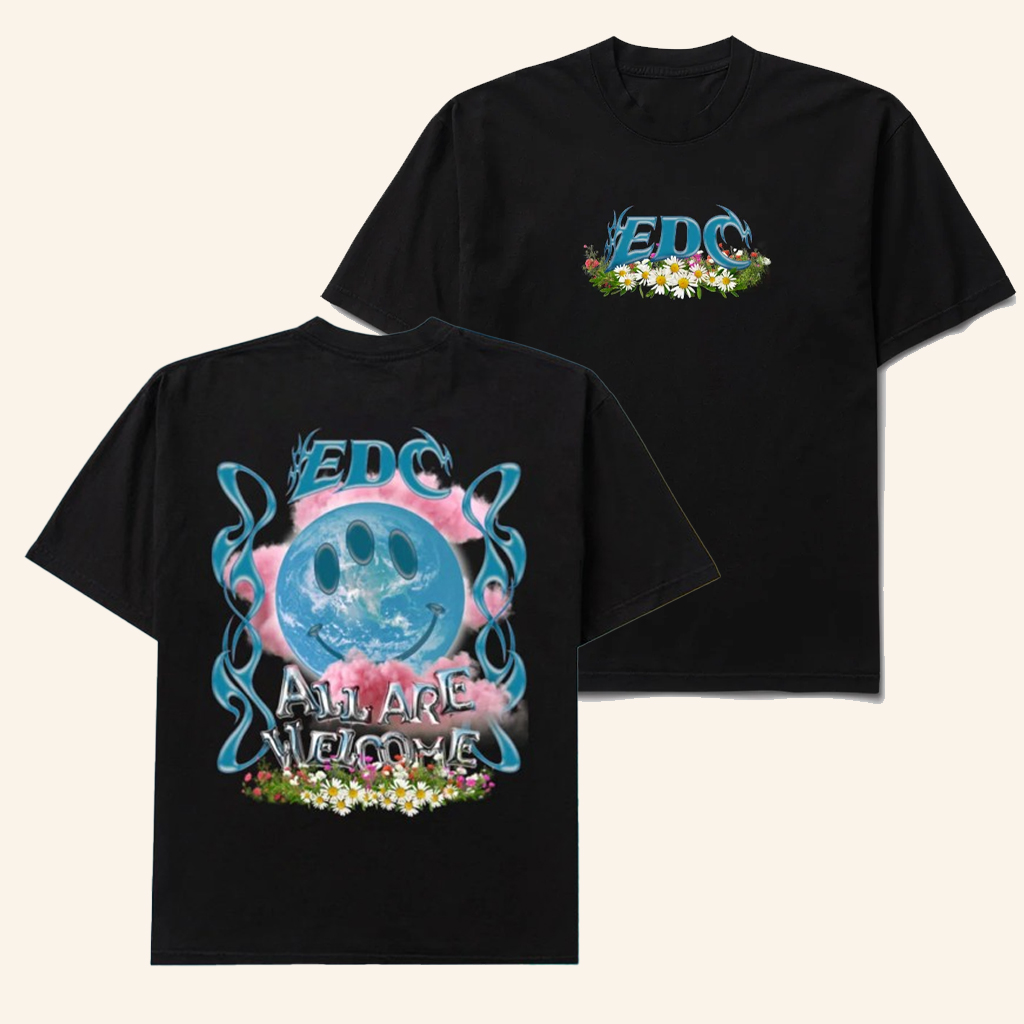 Insomniac Merch Edc Smiley Earth T-Shirt Christmas Present For Her Insomniac Merch Edc Smiley Earth T-Shirt Christmas Present For Her