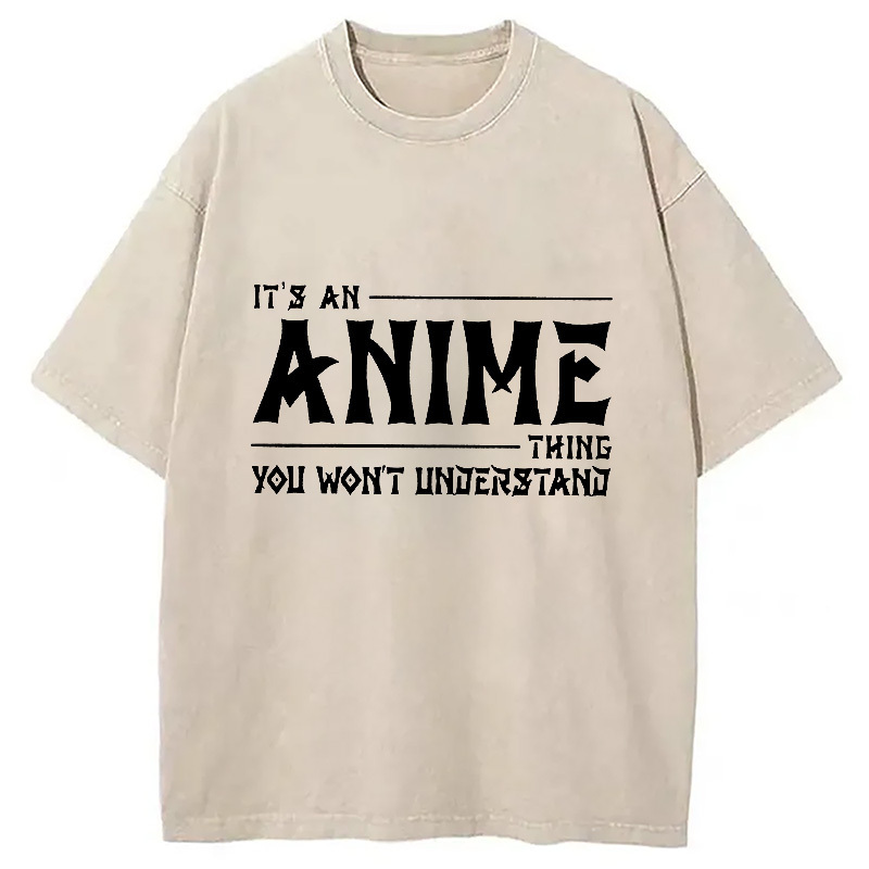 Interesting Anime Things Washed T-Shirt Funny Aesthetic Trendy Apparel Gifts For BFF