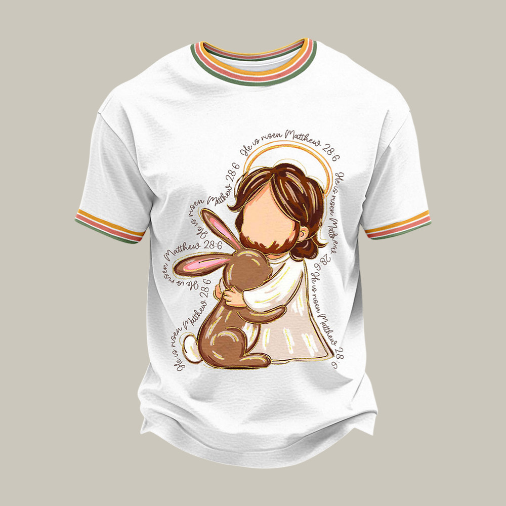 Interesting Jesus And Rabbit T-Shirt God Is Good Shirt Cute Christian Gift For Father's Day