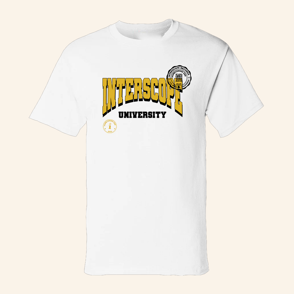 Interscope Merch Interscope Yellow University T-Shirt Christmas Present For Friends