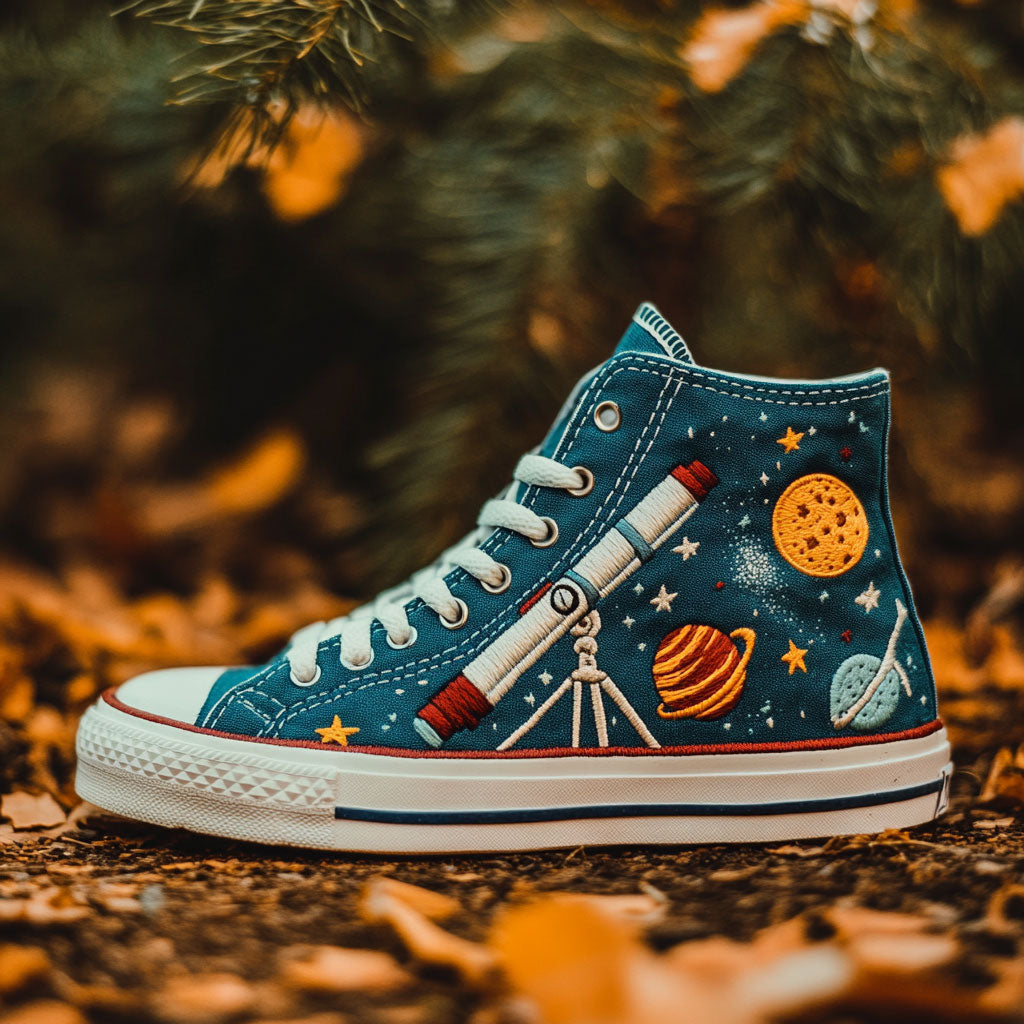 Interstellar Strolls Canvas High Tops Birthday Merch Gift