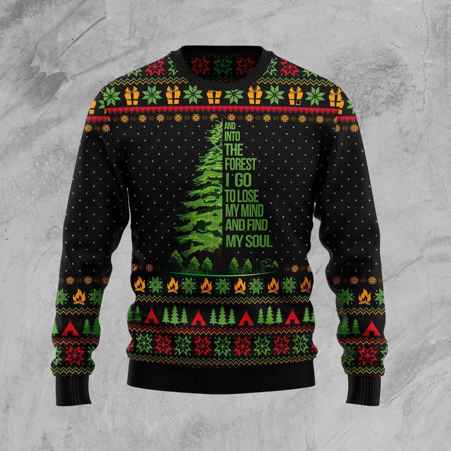 Into The Forest I Go Camping Ugly Christmas Sweater Holiday Clothing Xmas Gifts For Him