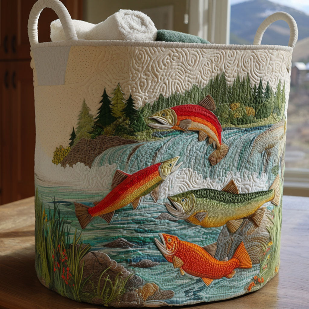Into The Rapids Quilted Laundry Basket Lovely Quilted Laundry Basket Gift for Mom or Grandma