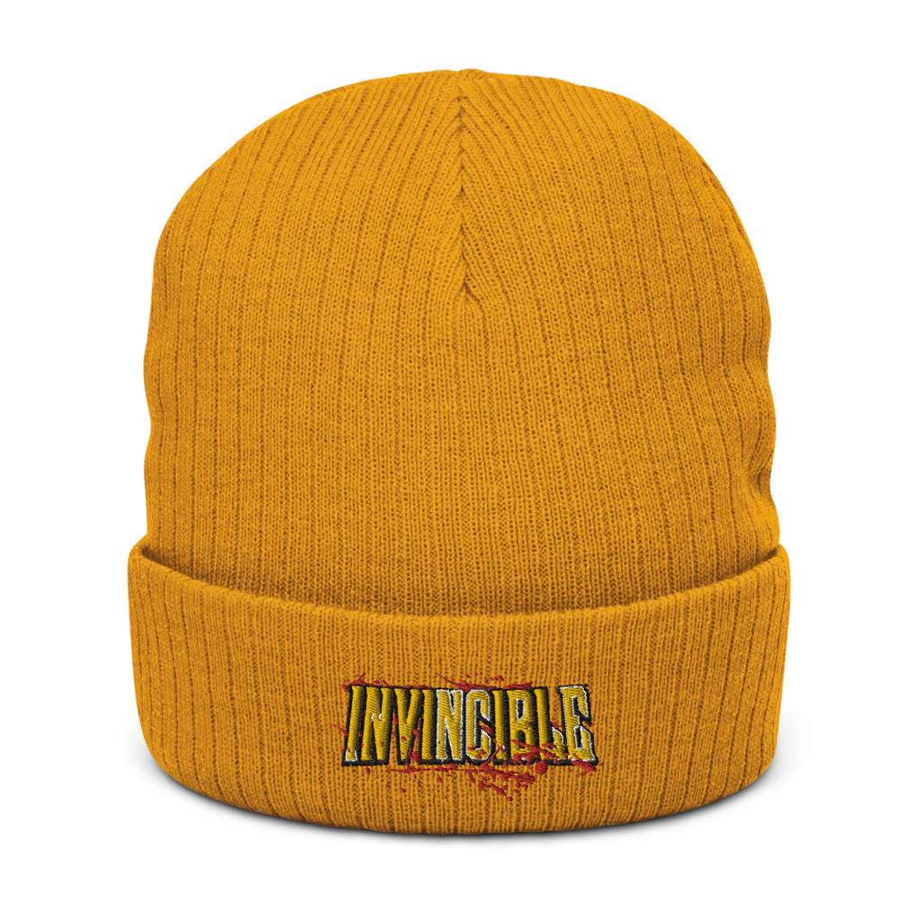 Invincible Merch Invincible Bloody Logo Beanie Embroidered Gifts Ideas For Adults Invincible Merch Invincible Bloody Logo Beanie Embroidered Gifts Ideas For Adults