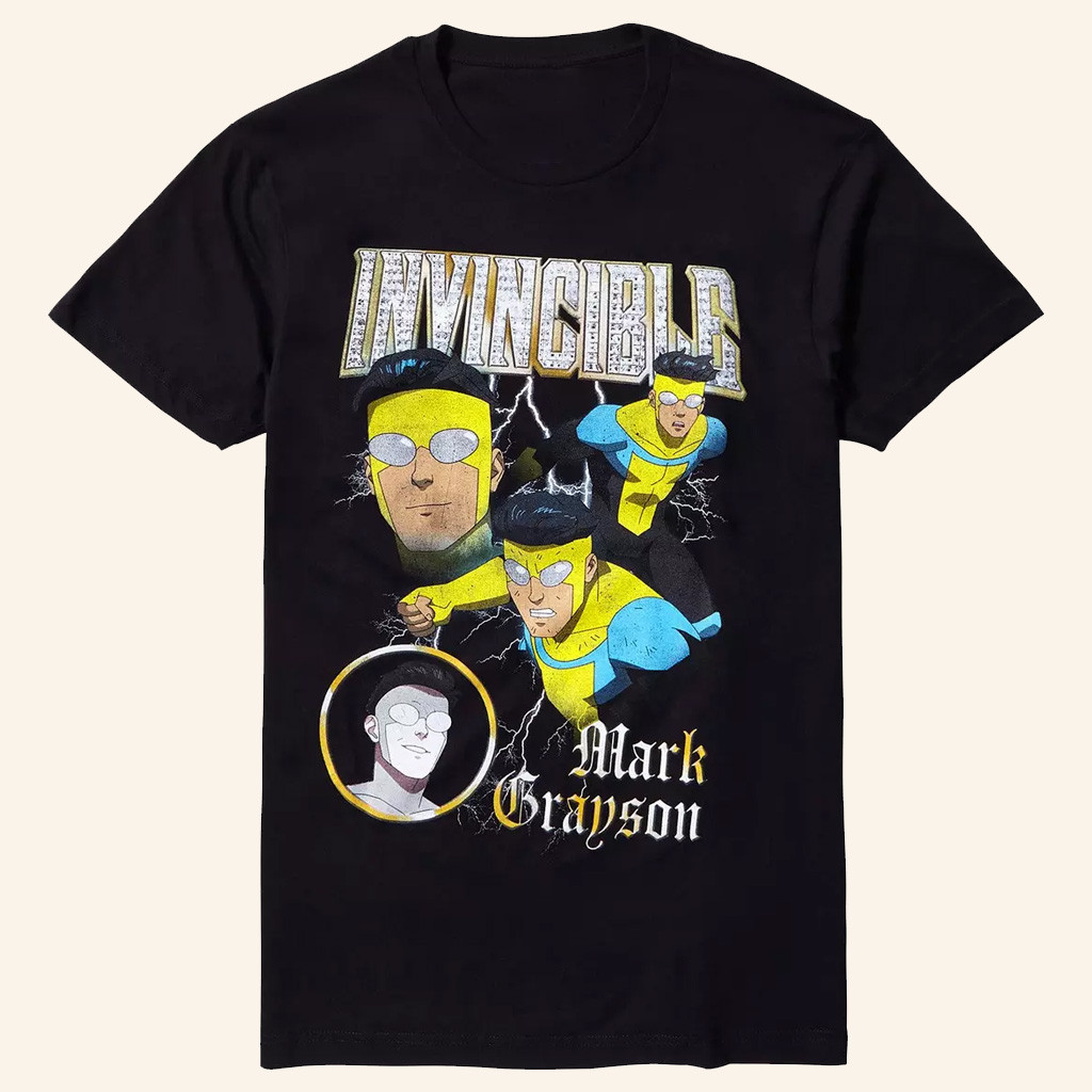 Invincible Merch Mark Grayson Collage T-Shirt Best Gifts For Superhero Fans