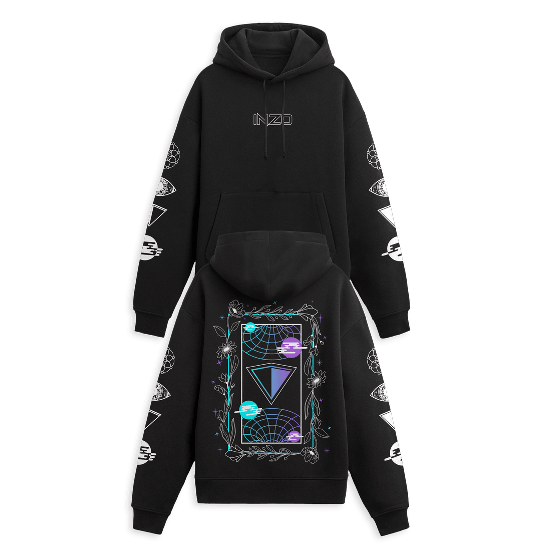 Inzo Merch 2025 Astral Bloom Black Hoodie Birthday Gift For Husband Inzo Merch 2025 Astral Bloom Black Hoodie Birthday Gift For Husband