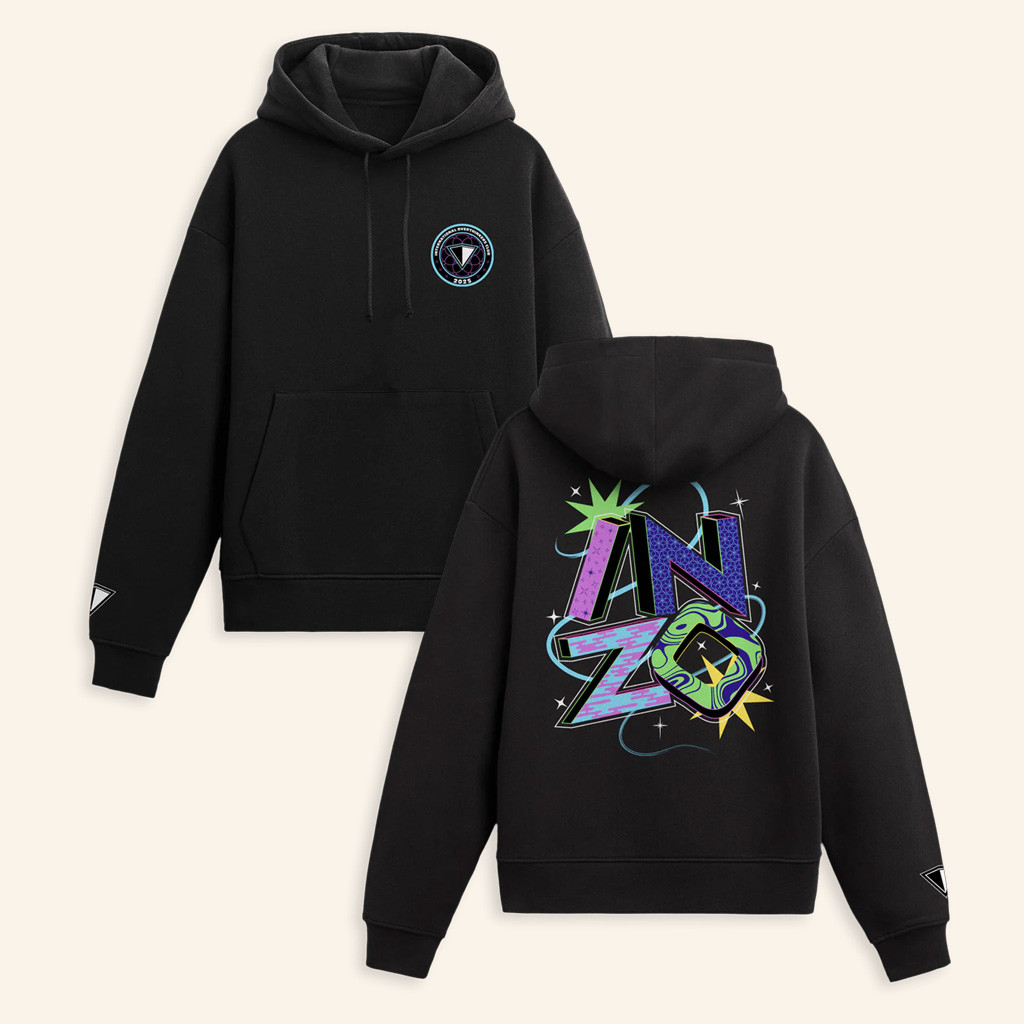 Inzo Merch Cosmic Typography Hoodie Christmas Gifts For Boyfriend