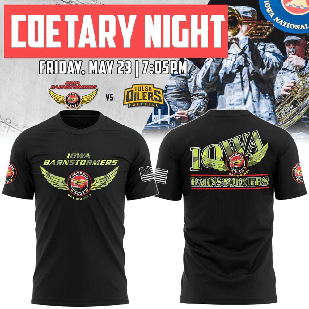 Iowa Barnstormers 2025 Military Night T-Shirt Unique Gifts For Football Lovers