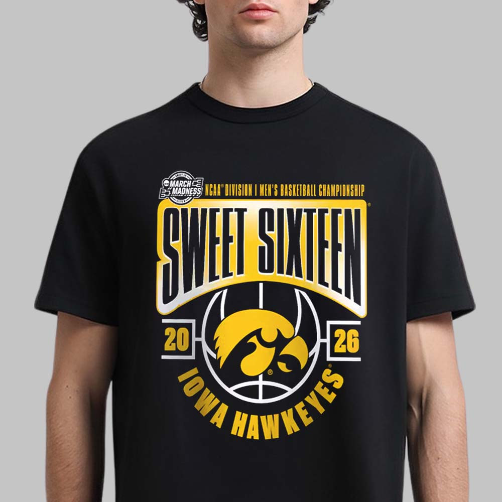 Iowa Hawkeyes Men's Basketball 2026 NCAA T-Shirt March Madness Sweet 16 Clothes Fan Gear