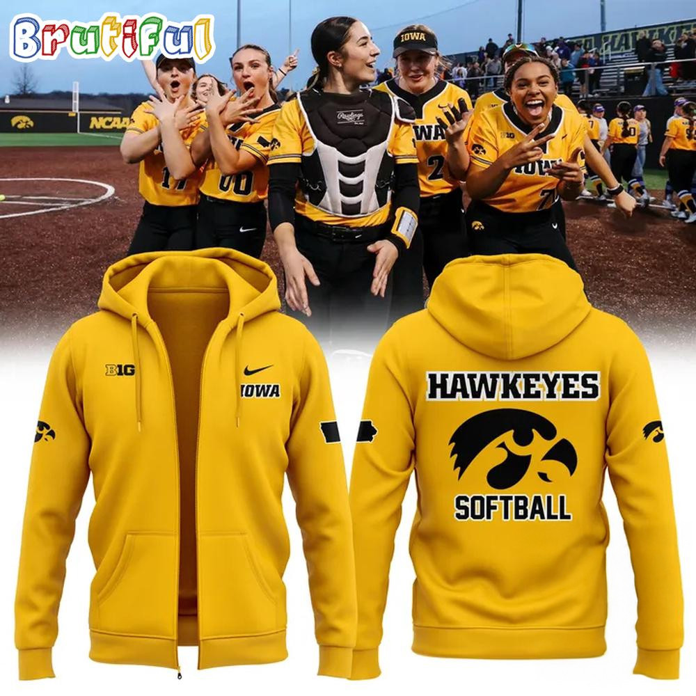 Iowa Hawkeyes Softball Team Player 2025 New Zip Hoodie Gifts For Softball Lovers