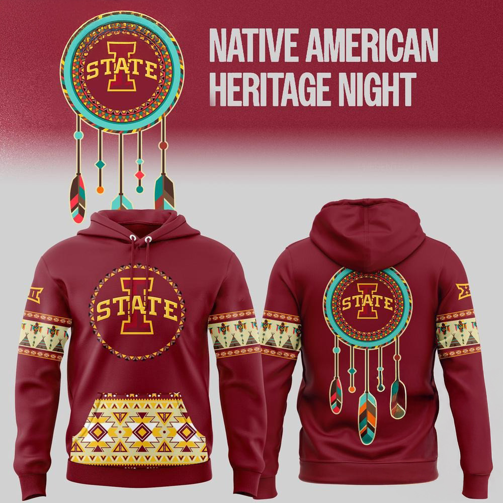Iowa State Cyclones Native American Heritage New Hoodie Basketball Fan Gift Ideas
