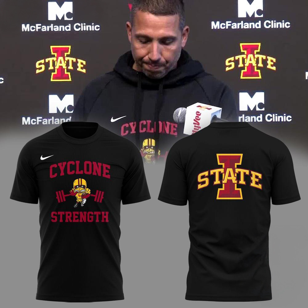 Iowa State Football Cyclone Strength T-Shirt Unique Gifts For Football Fans