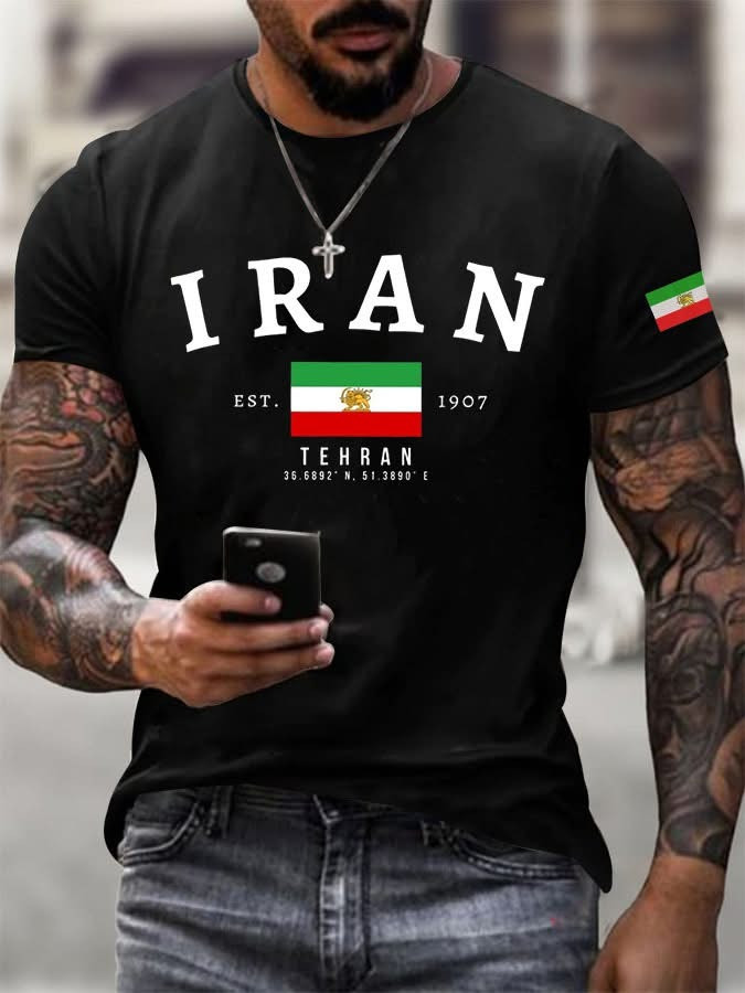 Iran Est 1907 Tehran T-Shirt Iranian Flag Graphic Tee Iran Pride Clothing Best Gift For Iranian Americans