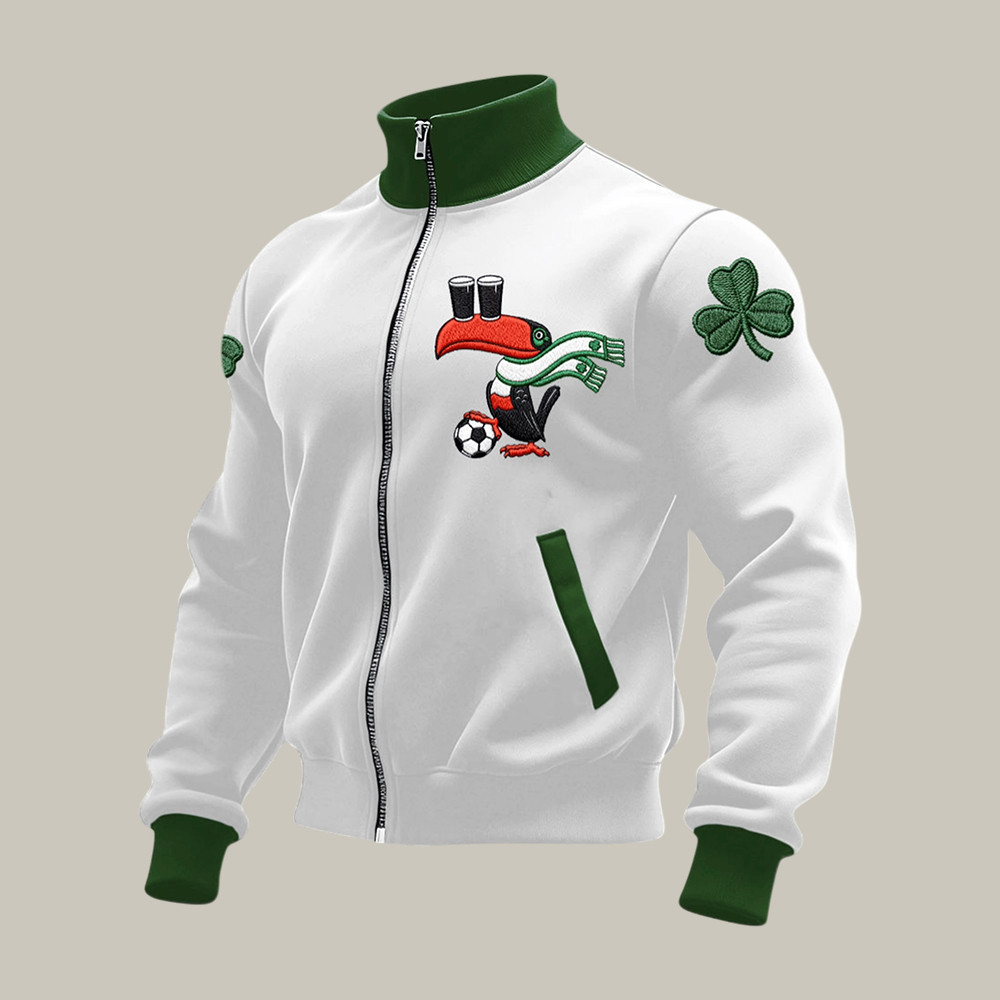 Ireland FIFA Club World Cup 2026 Shamrock Collar Jacket Game Day Clothing Soccer Lover Gift For Dad