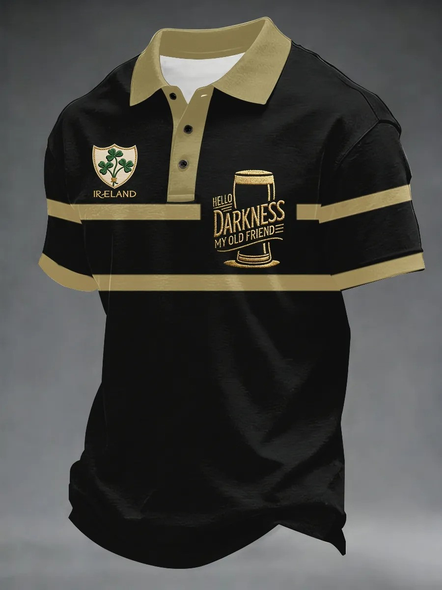 Ireland Hello Darkness My Old Friend Short Polo Shirt Irish Heritage Clothing Best Gift For Irish Fans