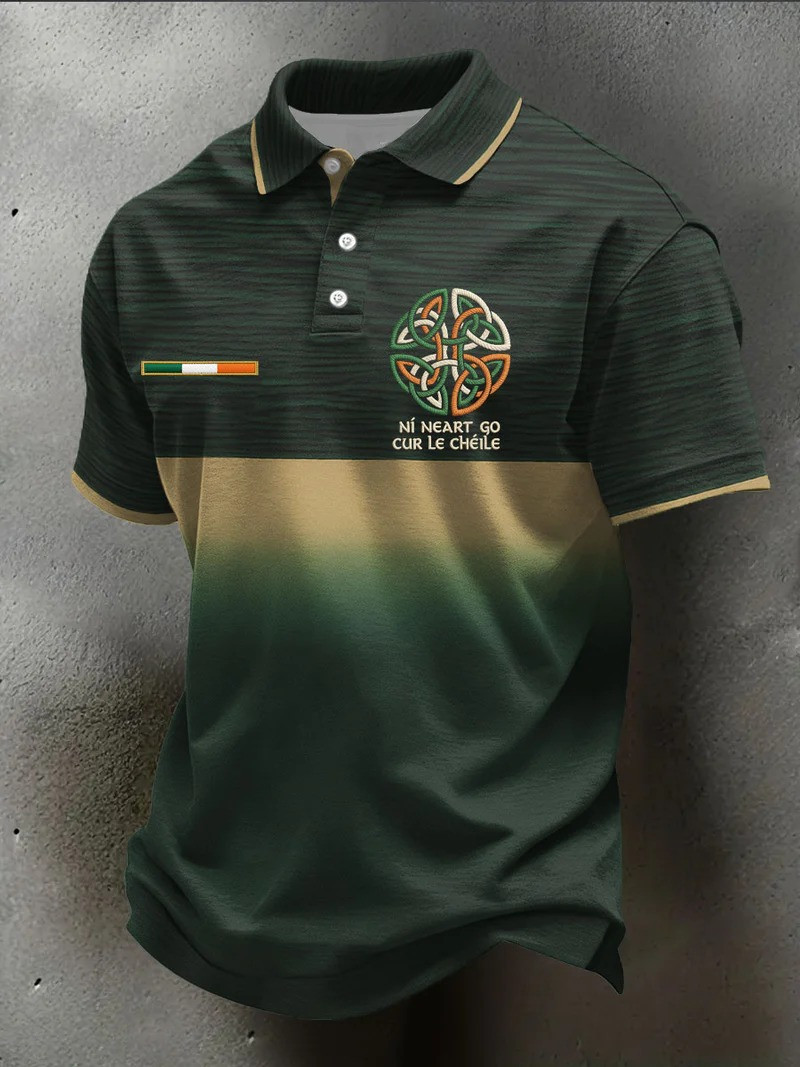 Ireland Rugby Ni Neart Go Cur Le Cheile Polo Shirt Celtic Knot Fan Gear Best Gift For Irish Fans