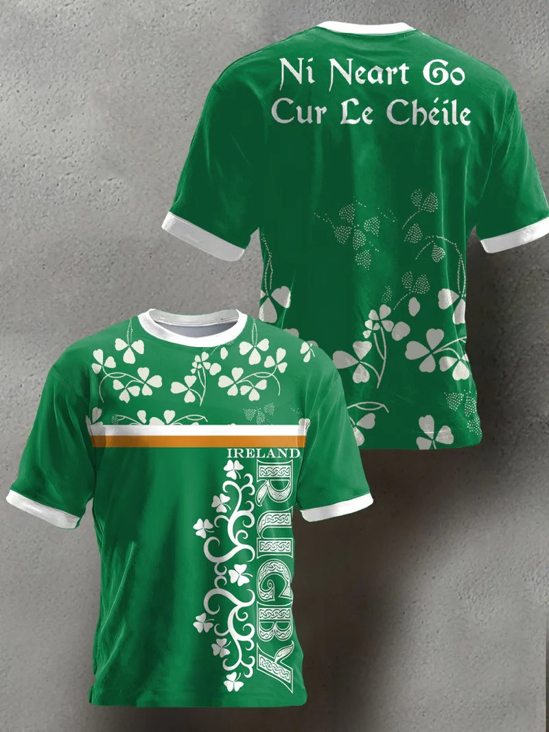 Ireland Rugby Ni Neart Go Cur Le Cheile T-Shirt Floral Shamrock Fan Gear Best Gift For Rugby Fans