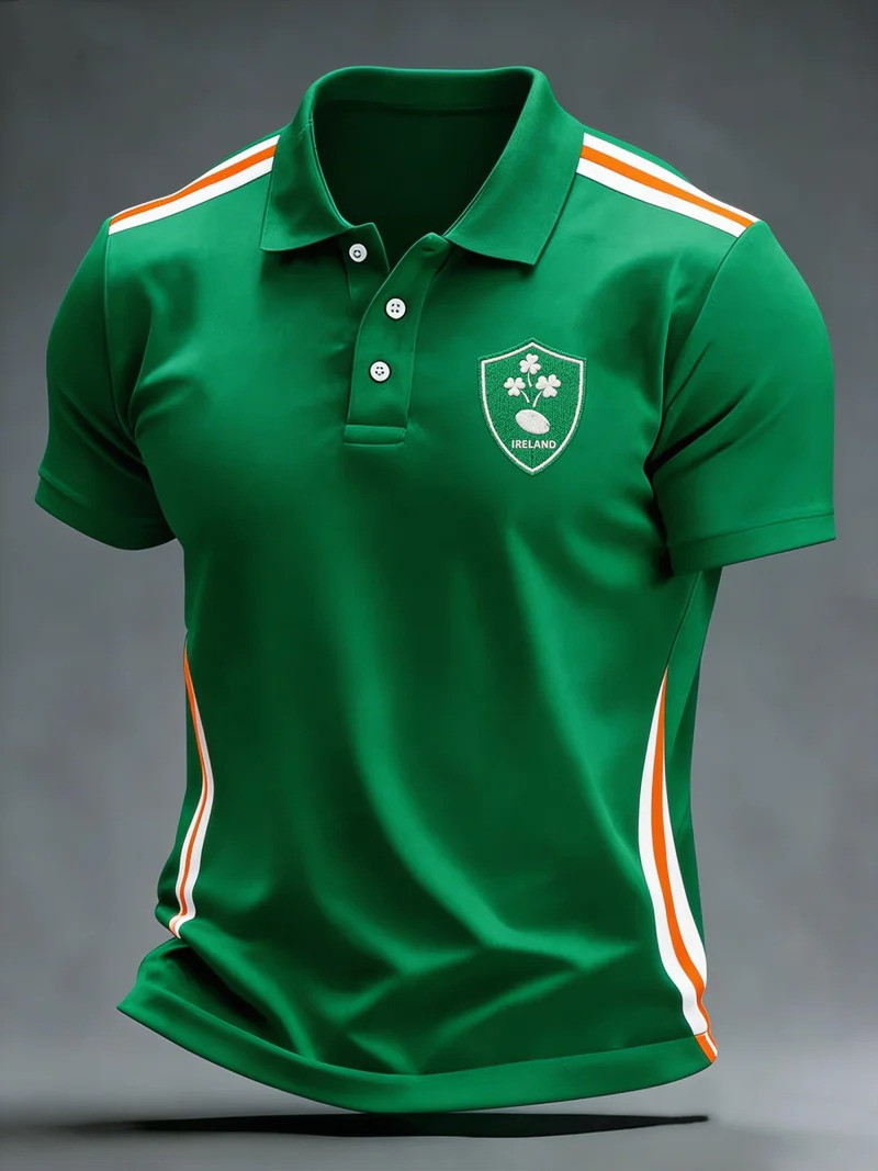 Ireland Rugby Polo Shirt Shamrock Shield Crest Classic Fan Gear Best Gift For Irish Rugby Supporters