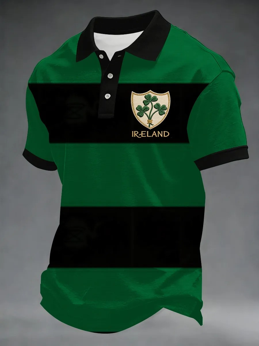 Ireland Rugby Shamrock Polo Shirt Irish Heritage Fan Gear St Patricks Day Clothing Best Gift For Dad