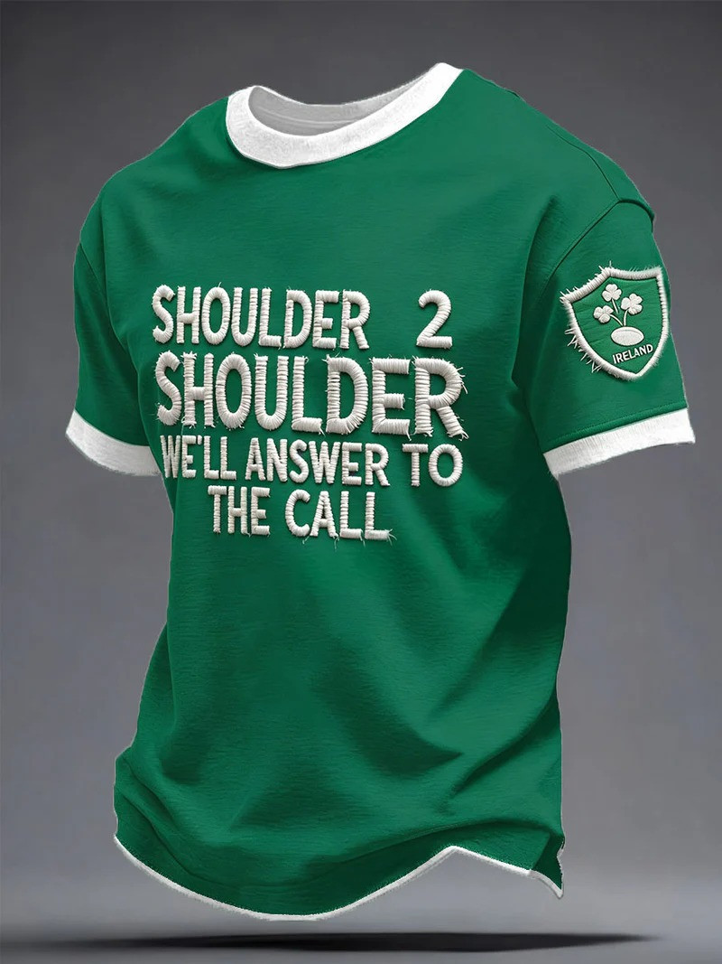 Ireland Rugby Shoulder 2 Shoulder We Answer The Call T-Shirt Fan Gear Best Gift For Irish Rugby Fans