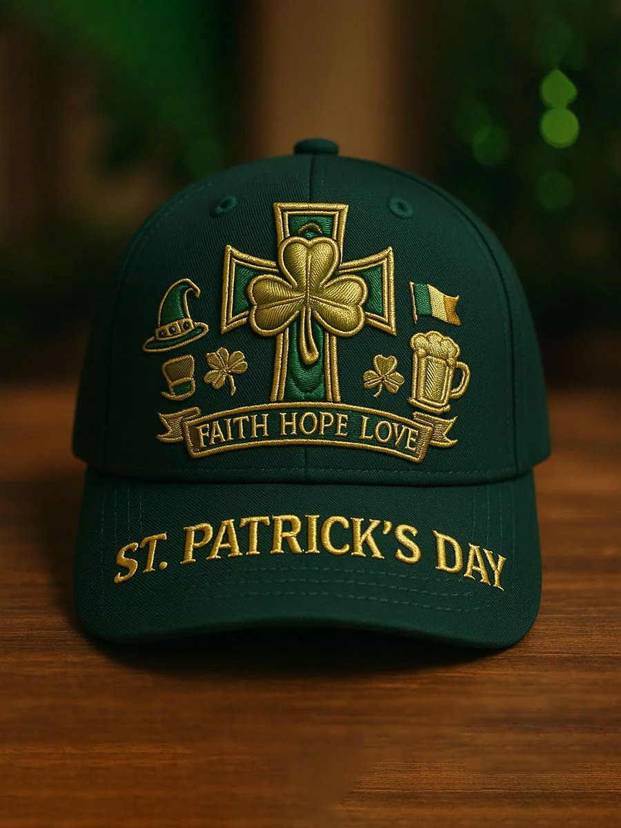Ireland Saint Patrick's Day Faith Hope Love Hat Embroidered Cap Happy Saint Patrick's Day Gifts
