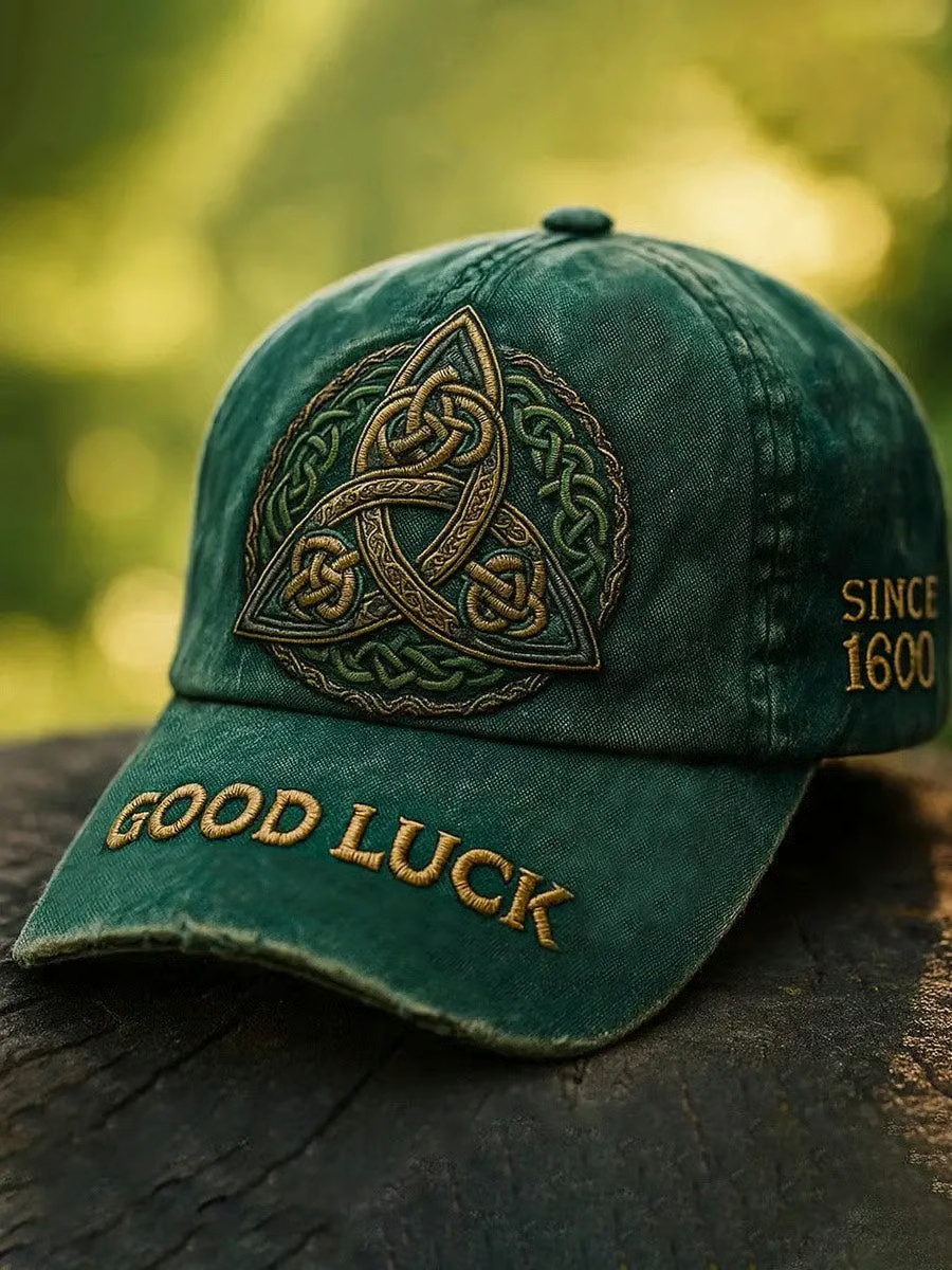 Ireland Saint Patrick's Day Good Luck Hat Embroidered Holiday Cap Good St Patrick's Day Gifts