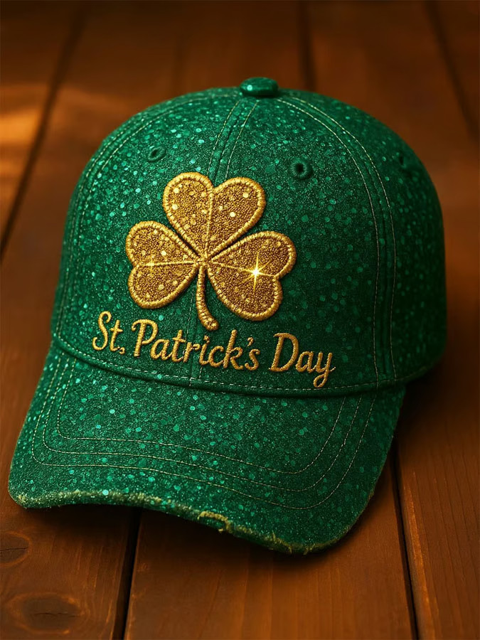 Ireland Shamrock Happy St Patrick's Day Hat Embroidered Holiday Cap St Pattys Day Gifts