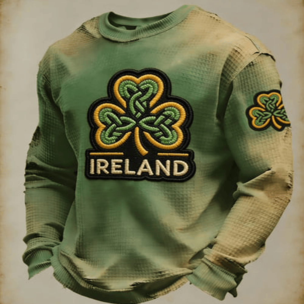 Ireland St Patrick's Day Vintage Long Sleeve Shirt Holiday Apparel St Patrick's Day Gift For Him