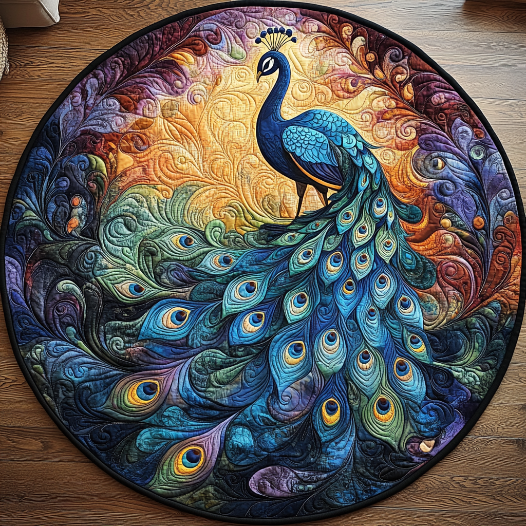 Iridescent Grace Quilted Round Mat Home Entrance Decor Ideas Gifts For The Flower Lover