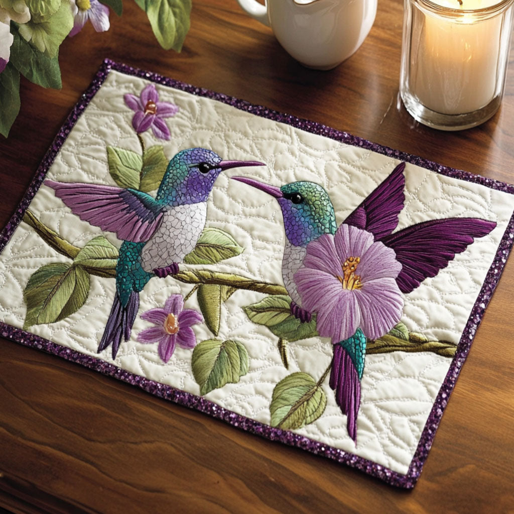 Iridescent Kiss Quilted Placemat Dining Table Decor Good Gifts For Bird Watchers