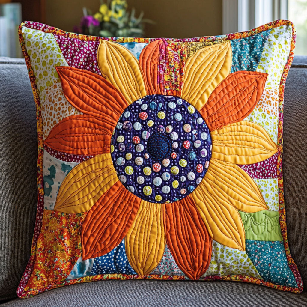 Iris Burst Quilted Pillow Case Throw Pillow Covers Sunflower Gifts For Mom
