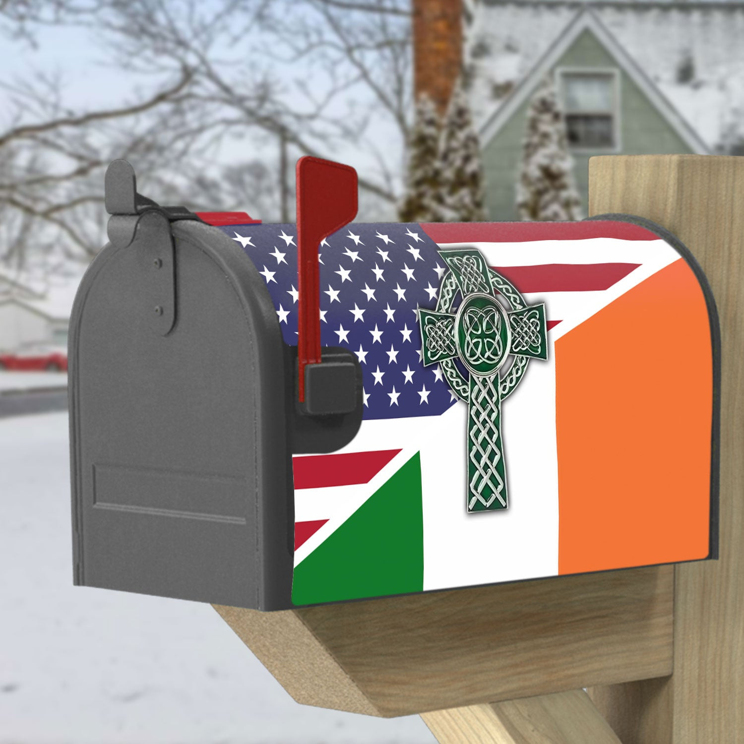 Irish American Celtic Cross Garden Flag Amp Mailbox Cover Saint Patrick's Day Decorations