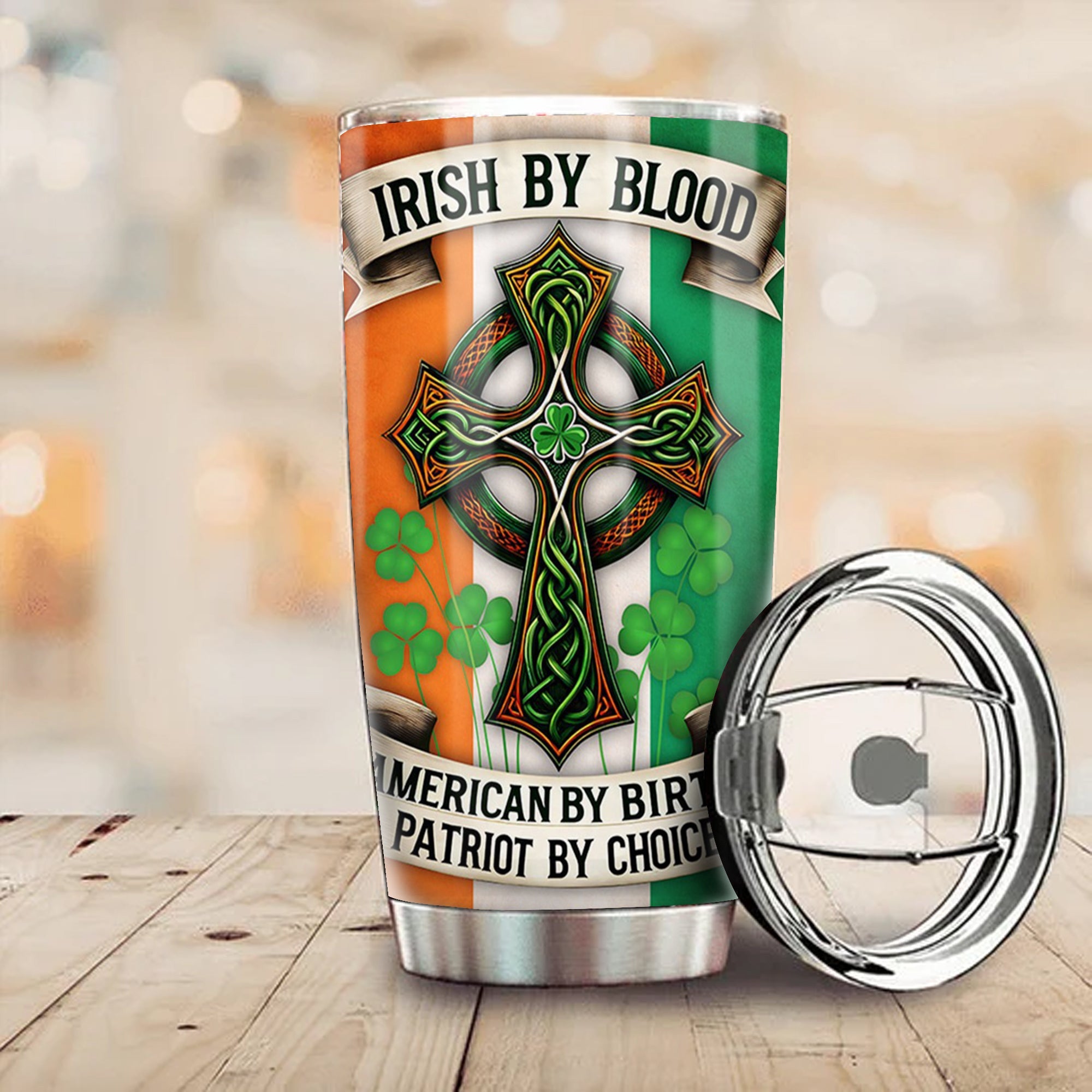 Irish By Blood American By Birth Patriot By Choice Tumbler St Patrick's Day Tumbler Gift Irish By Blood American By Birth Patriot By Choice Tumbler St Patrick's Day Tumbler Gift