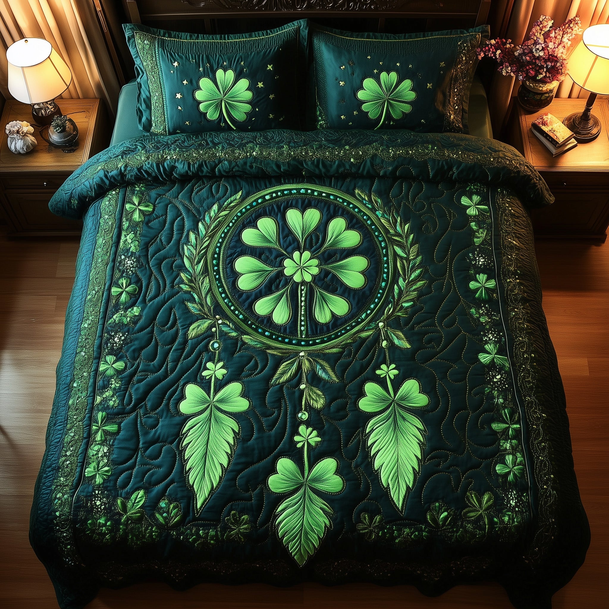 Irish Dreamcatcher Quilted Bedding Set Duvet Cover Bedspread Irish Gifts For Him