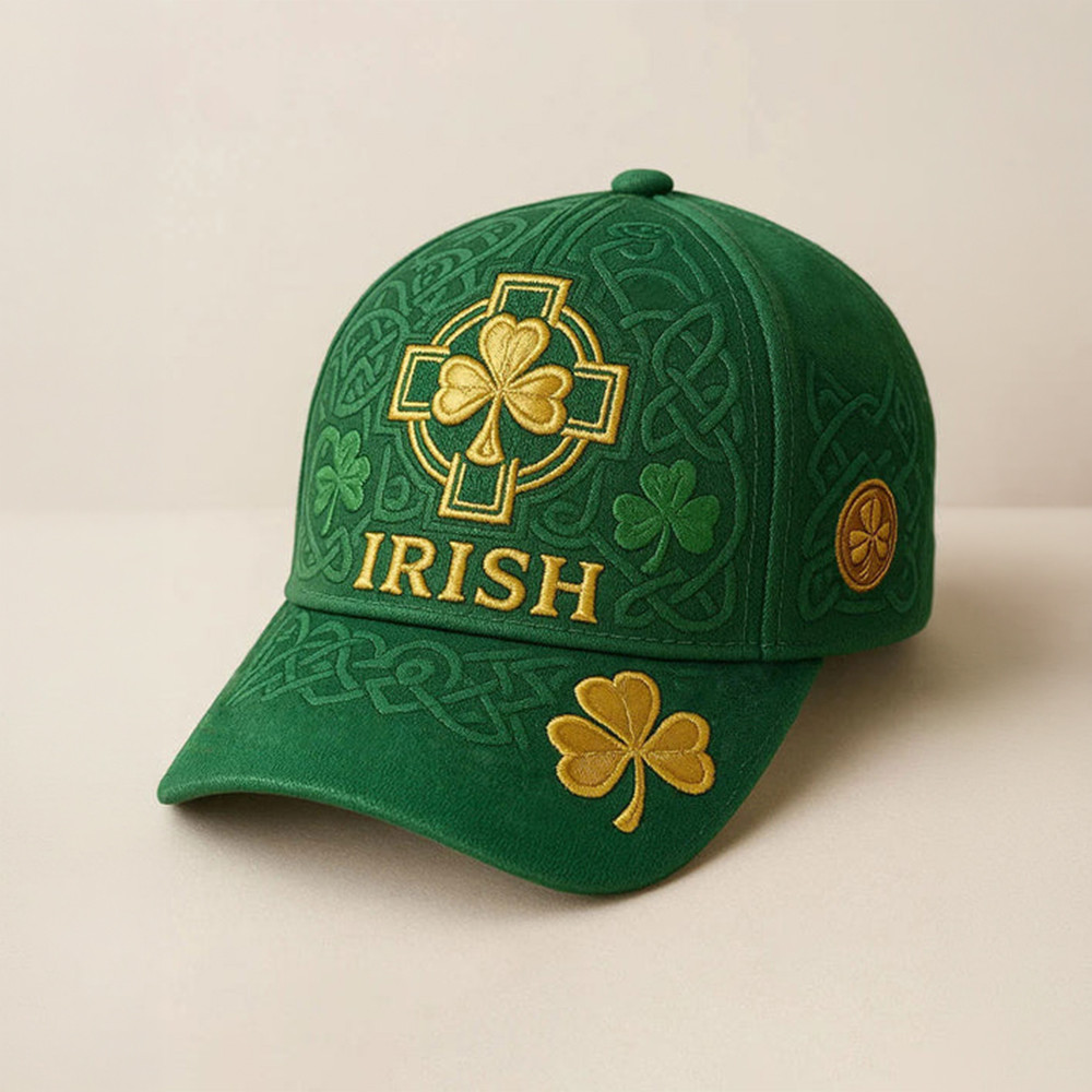 Irish Golden Shamrock Hat Saint Patrick's Day Baseball Cap St Pats Present