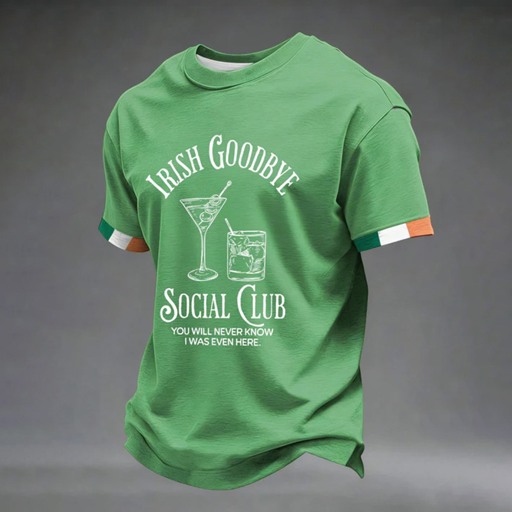 Irish Goodbye Social Club St Patricks Day T-Shirt St Paddy's Day Shirt Best Present For Him